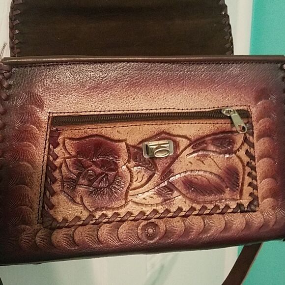 Vintage Tooled Leather Handbag - Picture 8 of 9